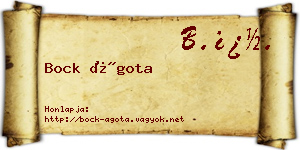 Bock Ágota névjegykártya