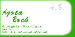 agota bock business card
